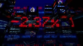 Stock market data in futuristic city. Cg animation. - Powered by Shutterstock - Get 15% off with code: PIKWIZARD15