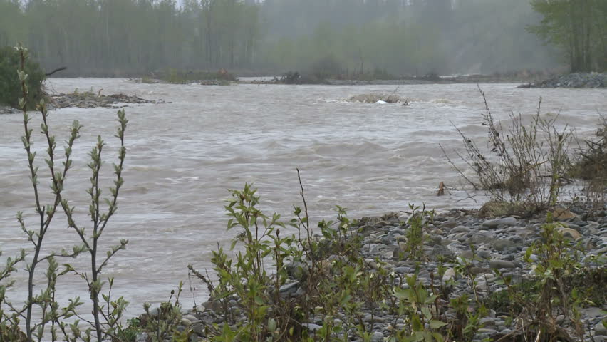 River at high flood water