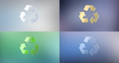 Animated Recycle 3d Icon Loop Modules: video stock (100% royalty free