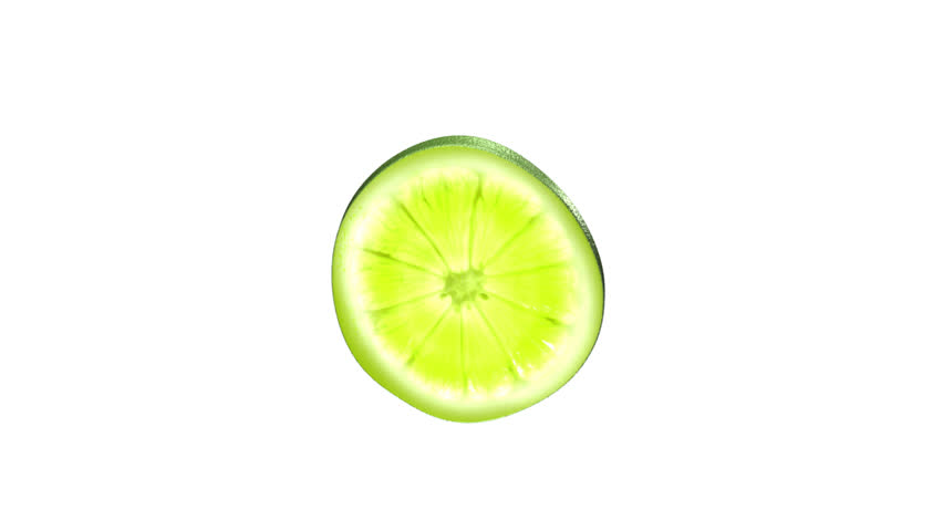 Lime slice rotating,seamless loop,matted 