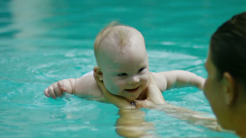 baby boy swimming