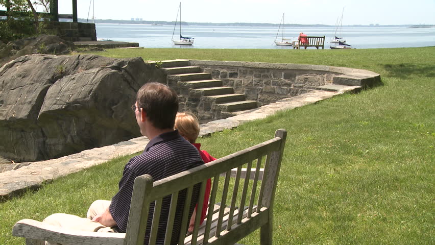 Father and son enjoying the harbor