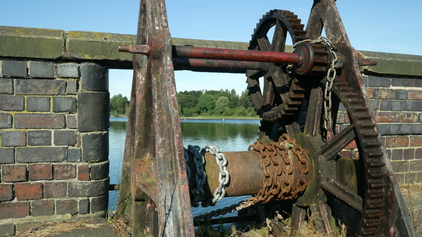 Sluice Gate Winding Gear On Stock Footage Video 100 Royalty Free Shutterstock