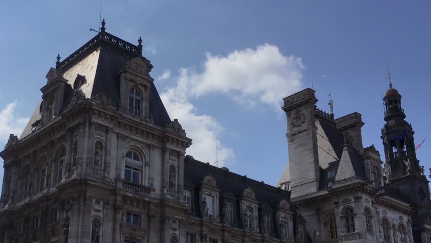 Zoom Out Hotel de Ville City Hall In Paris. The Hotel de Ville is the building housing the city