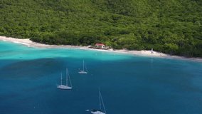 Aerial view of Cinnamon Bay, St John, United States Virgin Islands