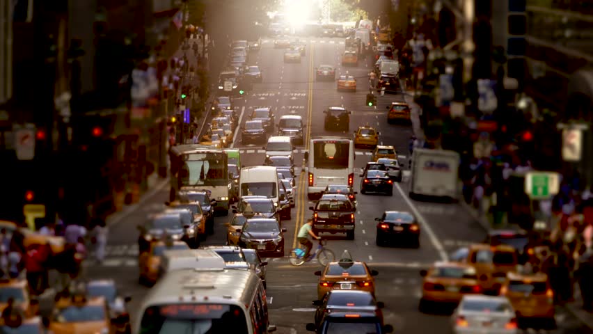 rush hour traffic commuting through new york city. busy urban street. cars transportation background.   Royalty-Free Stock Footage #19200982