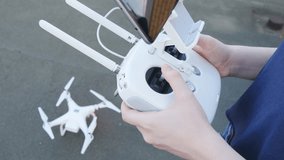 drone copter starts its engine