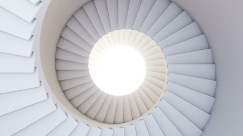 Spiral stair to the future. Seamless loop. HD.