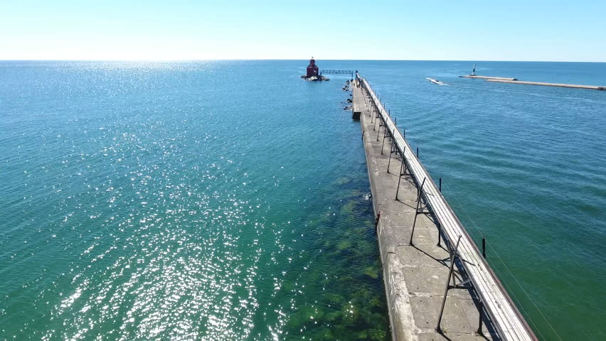 Picture perfect Door County Wisconsin at the end of the canal leading into Lake Michigan.