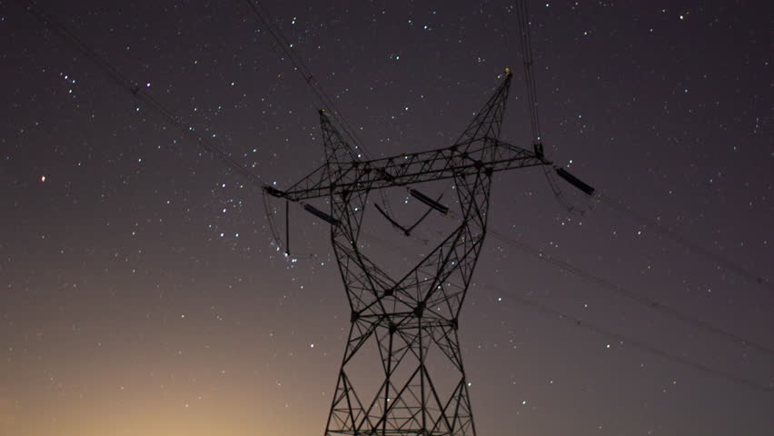 4K Powerline Grid Timelapse