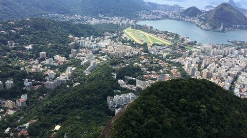 Looking down from the top of the Dois Irmaos or Two Brothers Mountain of Rio 4k