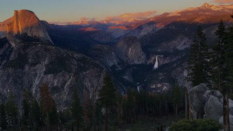 Half Dome at Sunset Glacier Point Yosemite National Park California steady wide angle