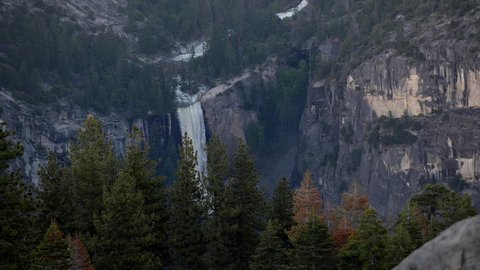 Nevada and Vernal Falls as seen from the Glacier Point Yosemite National Park California USA 