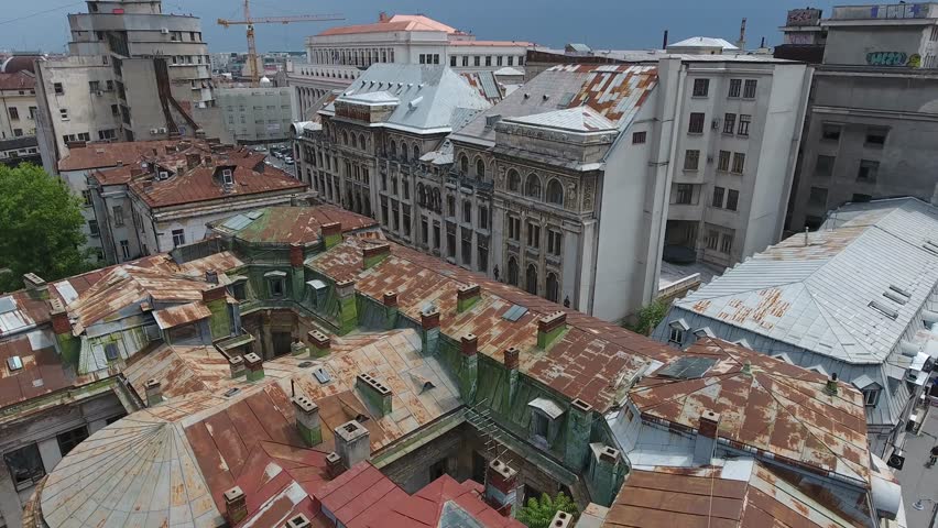 4K Aerial Shot Of Bucharest City Center, Romania