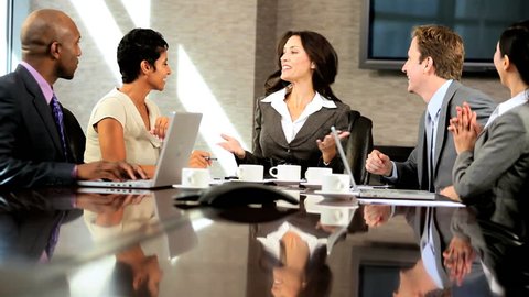 Female Caucasian Management Executive Giving Her Stock Footage Video ...