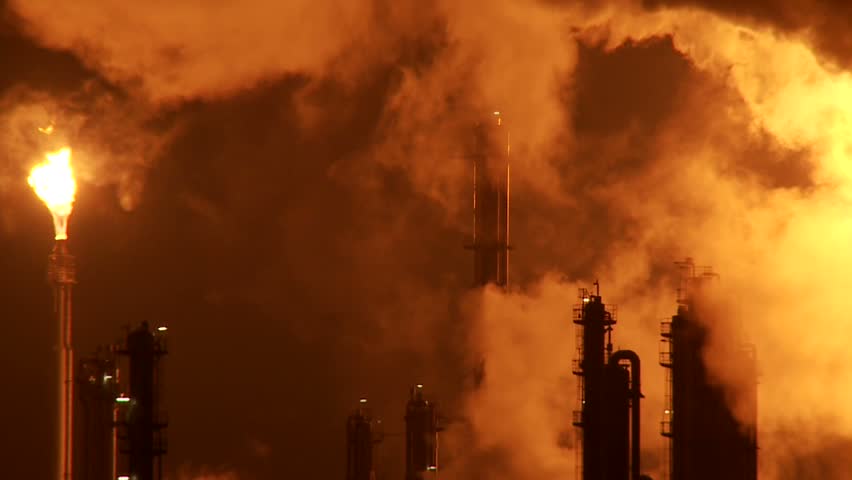 Industrial plant at night