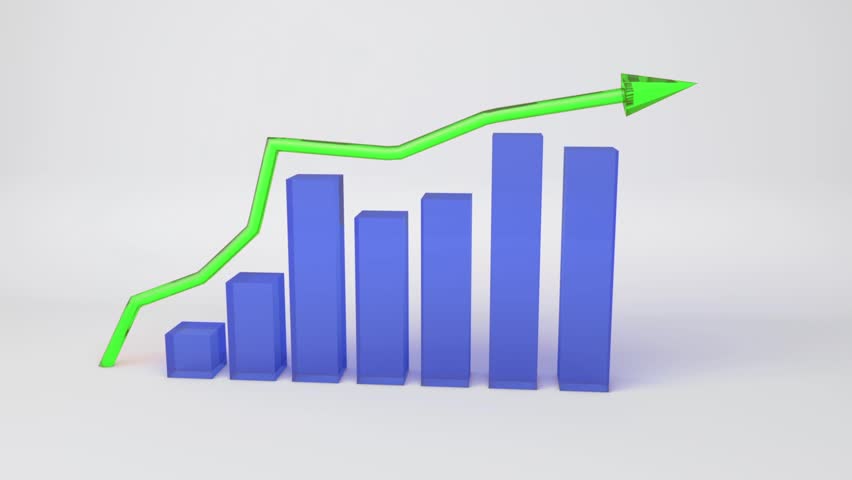 3d animation - business graph increasing Stock Footage Video (100%