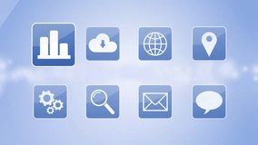 Animated Infographics Business, Finance or Economy background. Icons mobile Apps - Powered by Shutterstock - Get 15% off with code: PIKWIZARD15