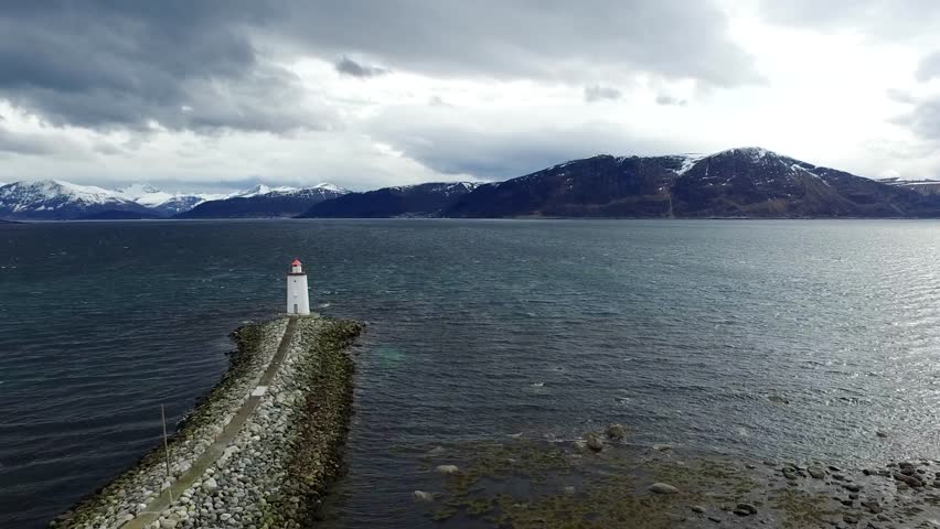 Flying over lighthouse