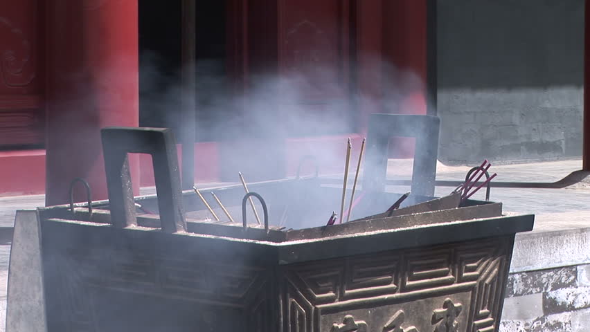 Bronze incense holder in front of a temple at the Lama Temple, Beijing, China. Format: NTSC HDV Compression: MotionJPEG-A Camera: Sony HVR-Z1U Size: 1080i (1920 x 1080) Sound: No