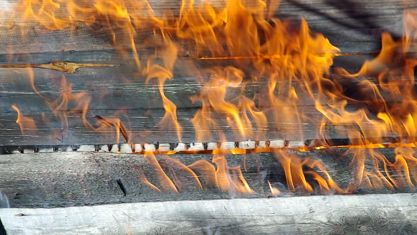 House Wooden Wall On Fire Stock Footage Video (100% Royalty-free ...