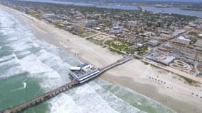 Aerial helicopter footage Daytona Beach Florida USA