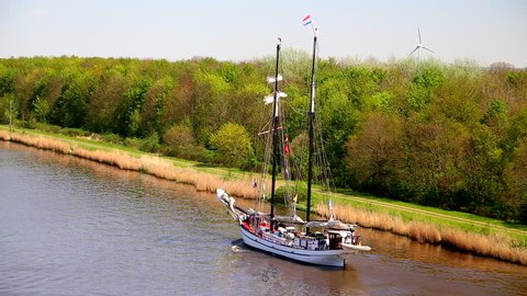 Sailing boat at Kiel canal May 2016 