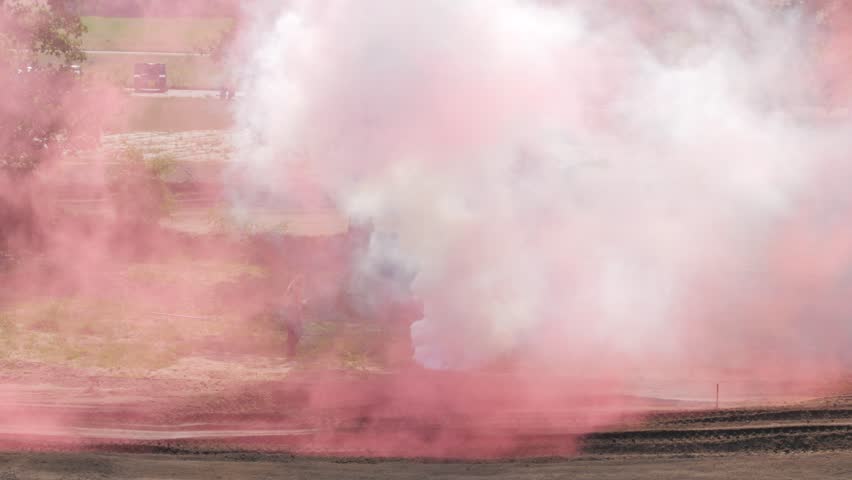 Tank Event 2016 SOEST, the Netherlands, AUGUST 27-28: Military Tank driving through smoke on battle field