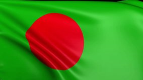 National flag of Bangladesh waving in the wind - background animation for home videos, vacation movies, business presentation and DVD or Blue-ray disc menues