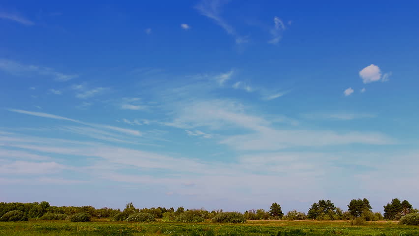 Beautiful blue sky over the meadow 2