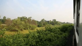 View from train Window, full HD video, 