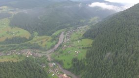 A mountain panorama from hight. Drone video