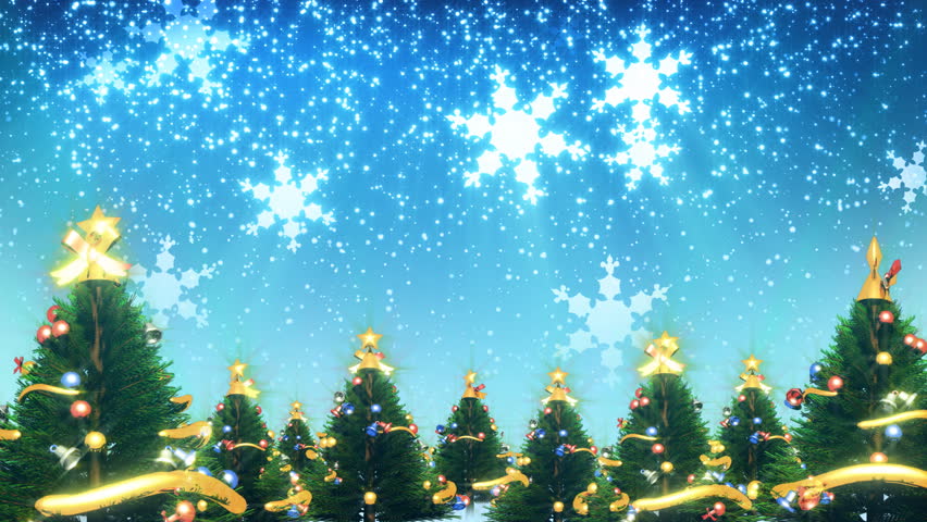 Christmas Trees and Snow HD Loop