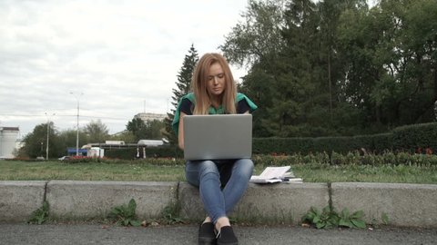 A student works on a computer