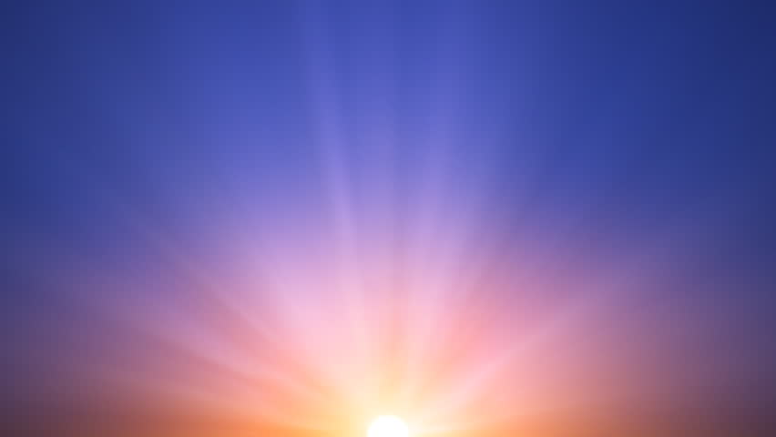 Animation of morning sun shinning in the sky. Seamless looping video animation.-