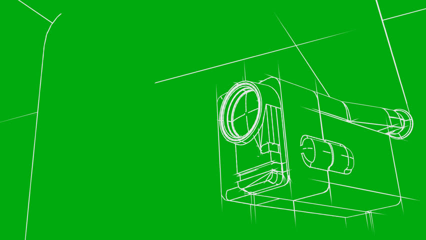 3D animation of Video Camera with vector art look spinning 360 degrees. Seamless