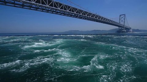 Large Naruto bridge and whirling current
