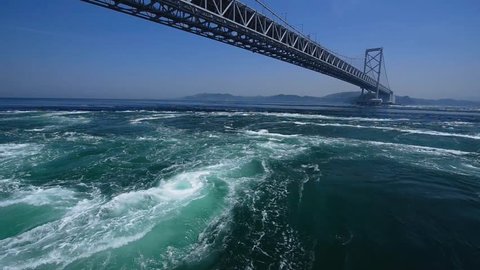 Large Naruto bridge and whirling current
