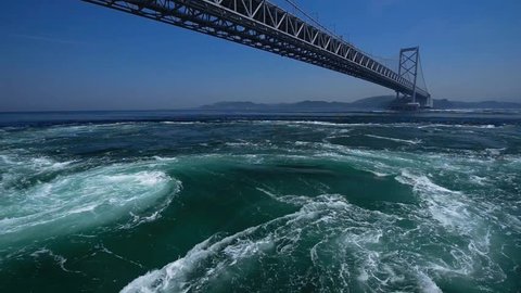 A whirling current and Large Naruto bridge