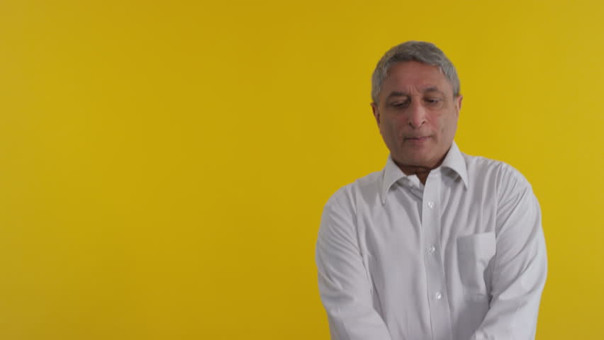 Happy person singing into microphone