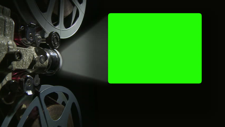 Film projector with 4 x 3 aspect ratio chroma key green screen