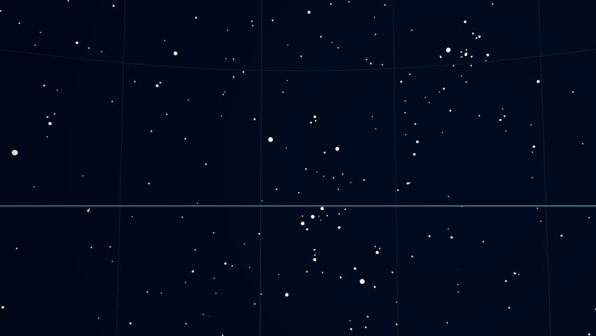 Constellation of Hydra. Bright stars (up to 6.5M) - vector shapes. Constellation figures and boundaries. Equator, ecliptic and galactic equator reference lines Royalty-Free Stock Footage #19407928