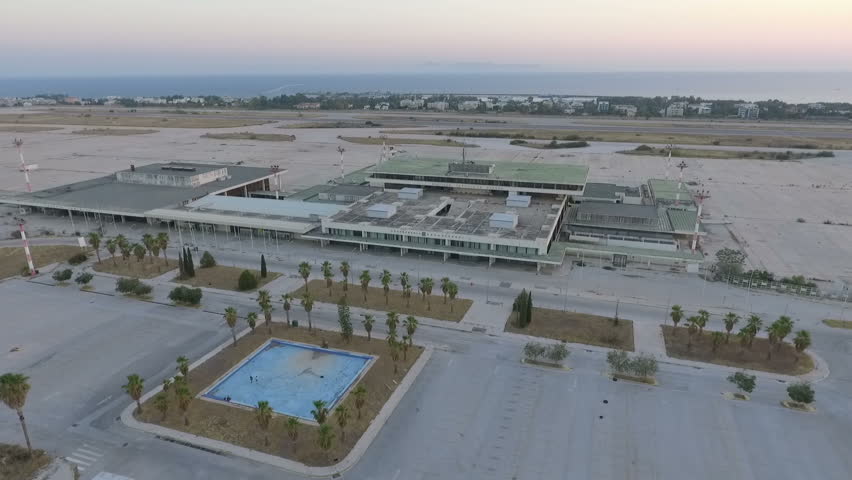 Aerial view of the old abandoned airport in Athens