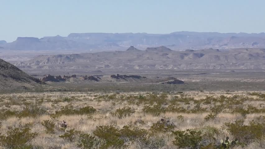 Desert Big Bend National Park Tracking Driving. Big Bend National Park, Texas, USA - December, 2015