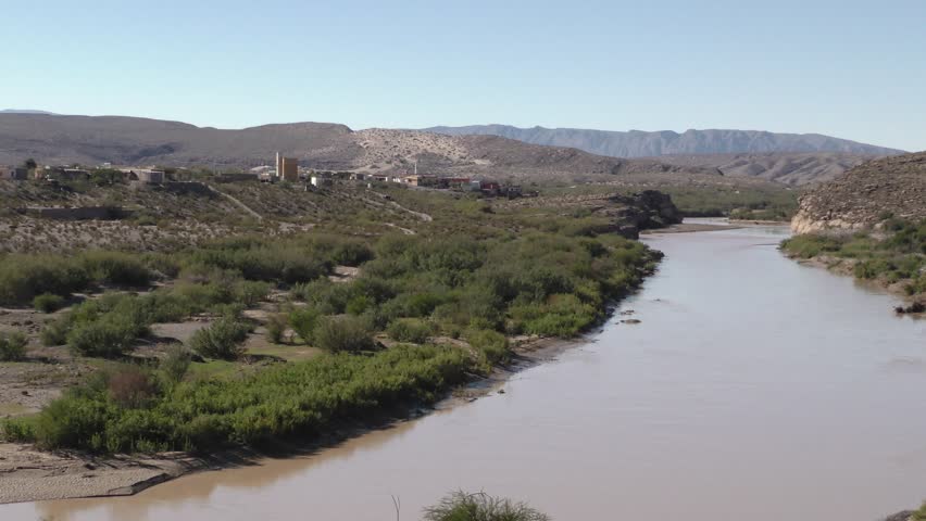River Stream Big Bend National Park Dry Season Town Border Community Village. Big Bend National Park, Texas, USA - December, 2015