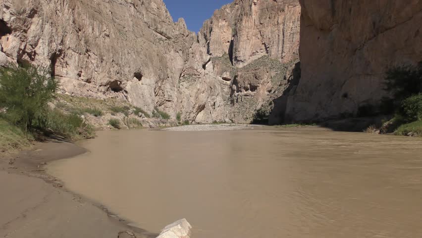 River Stream Big Bend National Park Brown Sediment Laden Turbid Dirty Border. Big Bend National Park, Texas, USA - 2015