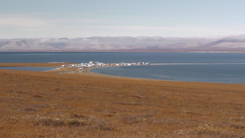 Land Use Teller Alaska Fall Autumn Eskimo Inupiat Village Town Fishing Community Native Subsistence. Teller, Alaska, USA - 2015