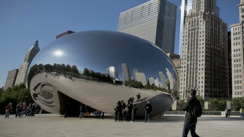 CHICAGO - Oct 20: Timelapse of Cloud Gate at Millennium Park, Chicago on October 20, 2011. Cloud Gate, also known as the Bean is one of the parks major attractions.