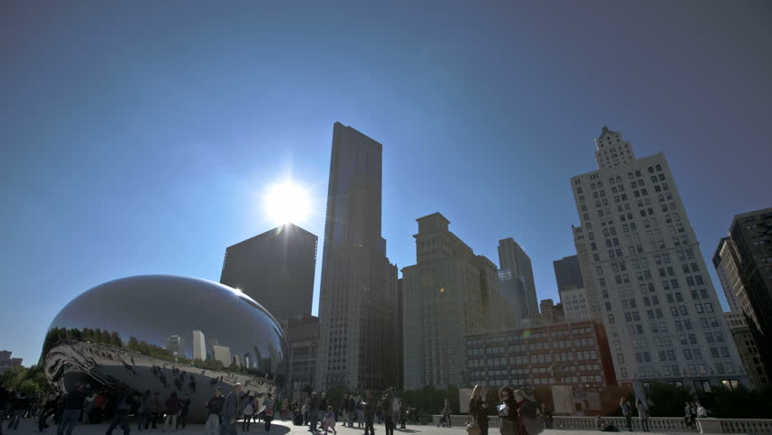 CHICAGO - Oct 21: Timelapse of Cloud Gate at Millennium Park, Chicago on October