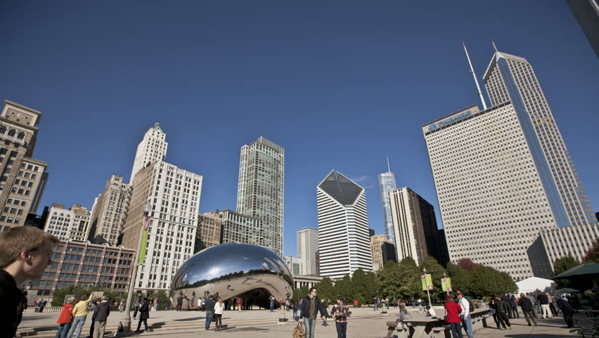 CHICAGO - Oct 21: Timelapse of Cloud Gate at Millennium Park, Chicago on October
